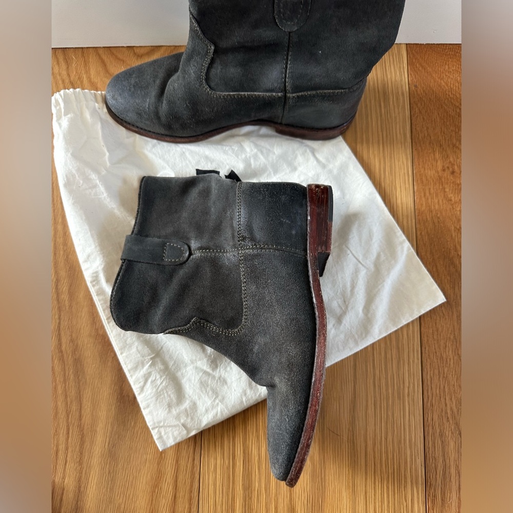 ISABEL MARANT - Black Suede Moto Boot - 38 - Picture 6 of 7